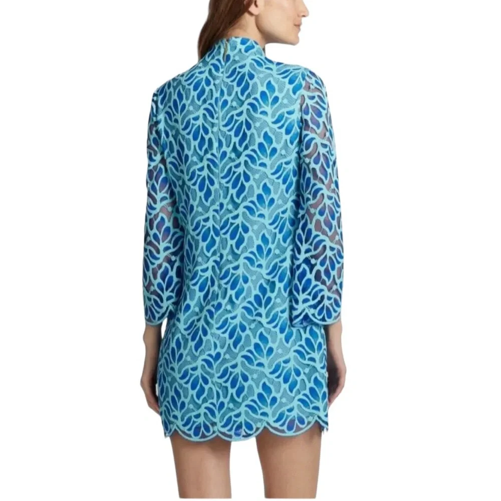 Lilly Pulitzer Devina Blue Lace Shift Dress Women's 8 - Picture 4 of 8
